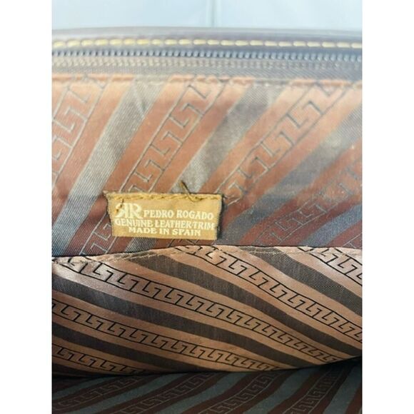 Pedro Rogado Authentic Genuine Leather Tote Bag Orange Brown Made in Spain - Picture 4 of 5